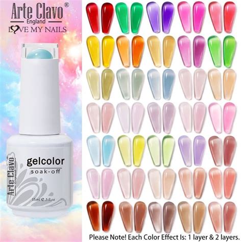 Arte Clavo Ml Polish Gel Translucent Nude Pink Milky White Gel Jelly Nail Manicure Uv Led Semi
