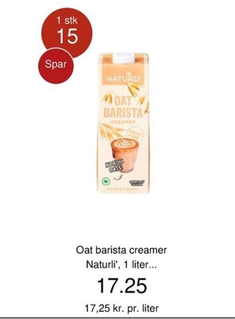 Oat Barista Creamer Naturli Tilbud Hos Coop Dk MAD