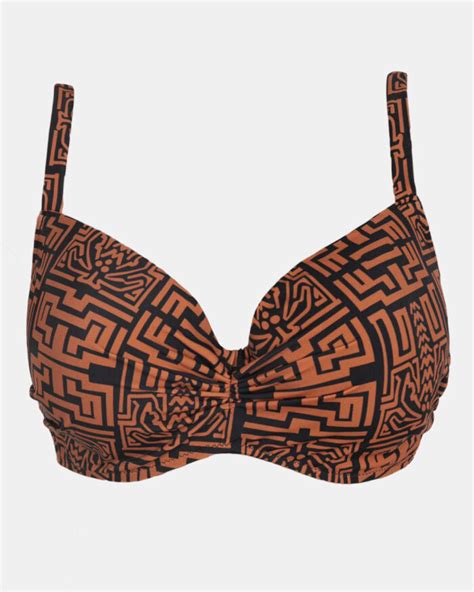 Μαγιό top Rock Club Totem print Bikini για μεγάλο στήθος Cup D E lingerie shop gr