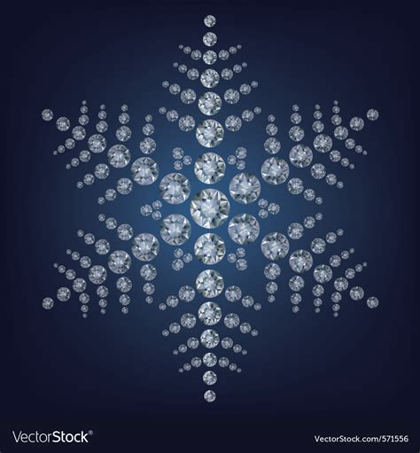 Snowflake Made From Diamonds Royalty Free Vector Image