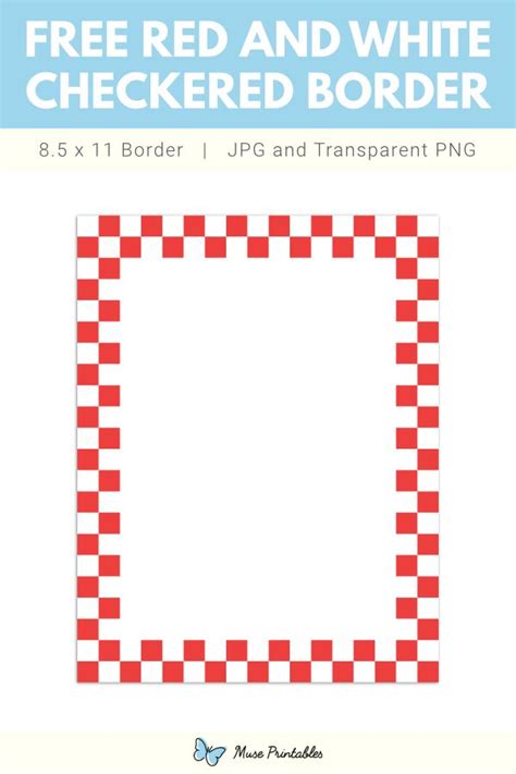 Red And White Checkered Page Border Checkered Paper Red And White