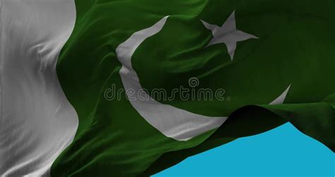 Pakistan Textile Flag Slow Waving On The Wind Loop Stock Footage