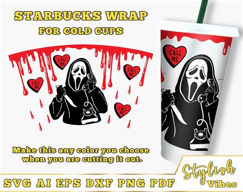 Scream Call No Hole Wrap Oz Venti Cold Cup Horror For Etsy Cold