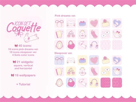 Coquette Icon Set With Widgets And Wallpapers For Ios And Android