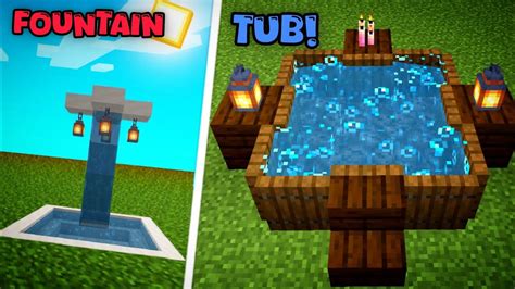 How To Make A Hot Water Tub And Fountain In Minecraft YouTube