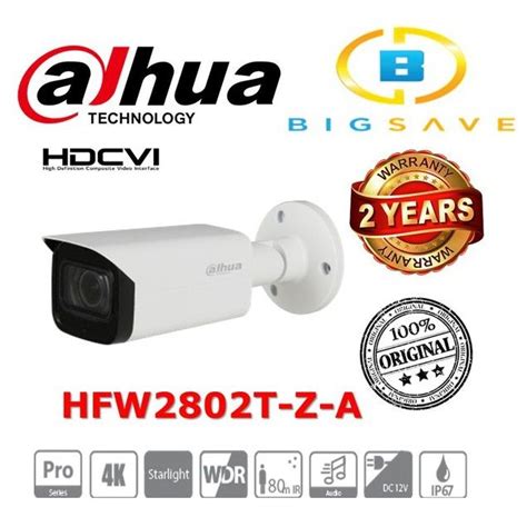 DAHUA 8MP ANALOG HFW2802T Z A 4K STARLIGHT HDCVI IR MOTORIZED VARIFOCAL