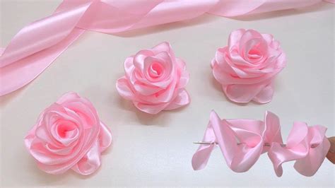 Youtube How To Make Ribbon Ribbon Flower Tutorial Diy Ribbon