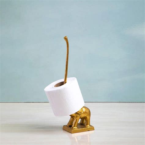 Gold Elephant Toilet Roll Holder Ideal Textiles