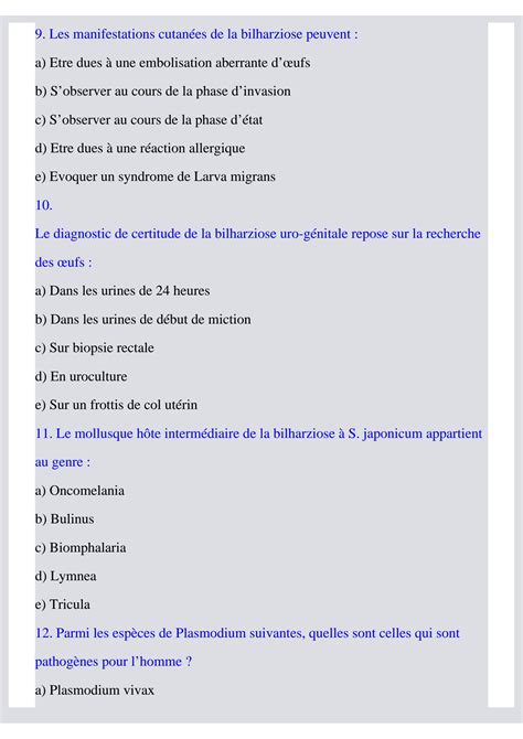 Solution Qcm Parasitologie Studypool