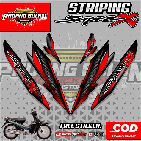 Jual Striping Variasi Supra X Lama Old Sticker List Honda Supra