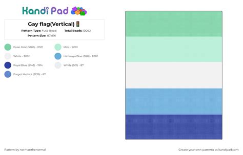 Gay Flag Vertical Fuse Bead Pattern Kandi Pad Kandi Patterns Fuse Bead Patterns Pony
