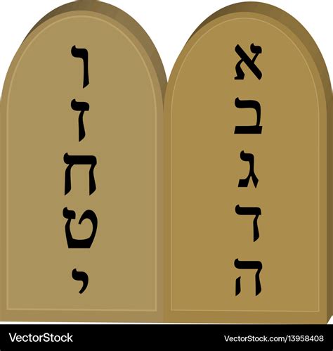 10 Commandments Tablets Hebrew