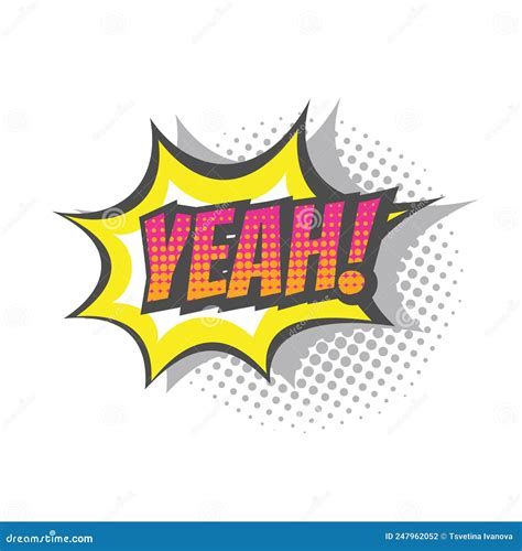 Yeah Comic Cartoon Lettering, Pop Art Style Stock Vector - Illustration ...
