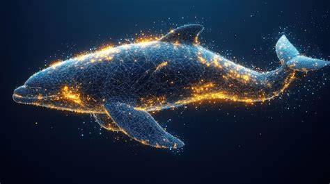 Digital Dolphin A Mesmerizing Wireframe Creation | Premium AI-generated ...