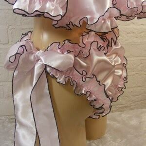 Sissy Adult Baby Satin With Rolled Hem Edge Baby Doll Set Cami Top Panties Lingerie Etsy UK