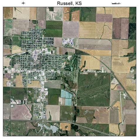 Aerial Photography Map Of Russell Ks Kansas