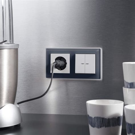 A VIVA – light switch with satined glass frame