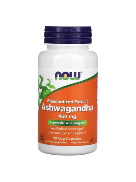 Now Foods Ashwagandha Standardized Extract 450 Mg 90 Veg Capsules