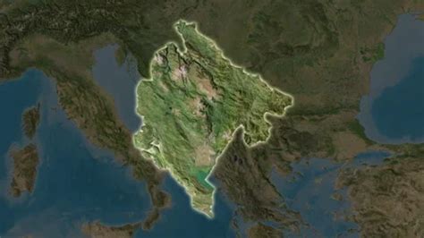 Montenegro Map Extract Glow Satellit Stock Video Pond