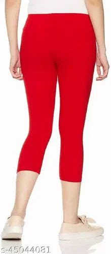 Goggian Red Plain Rayon Capri At Rs Piece In New Delhi Id