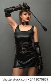 Beautiful Dominant Brunette Mistress Woman Latex Stock Photo 2443070829 Shutterstock