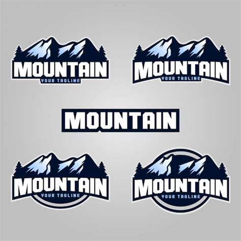 Logos De Montagne Vecteur Premium