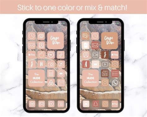 Soft Neutral Theme Ios App Icons Neutral Nude Pink Etsy