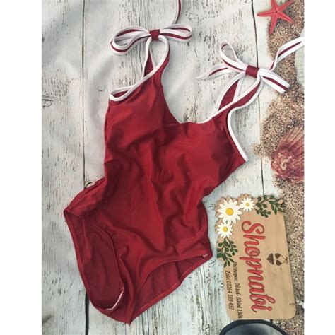 Bikini 1 mảnh nơ vai dễ thương có 4 màu BigBuy360 bigbuy360 vn