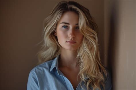 Premium Photo Blonde Woman With Beautiful Cascading Hair