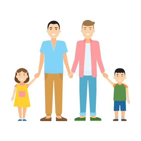 Pareja Gay Linda Que Se Une Y Que Detiene Al Pequeño Niño Pares De Hombres Sonrientes Y De Su