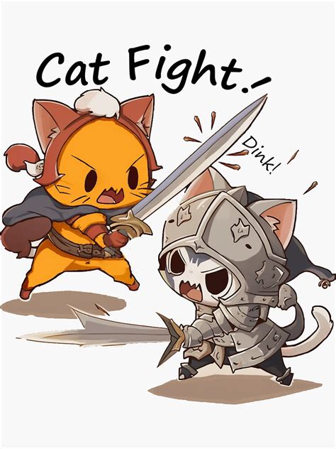 "Chibi cat fight " Sticker for Sale by Mythicc-Designs | Redbubble