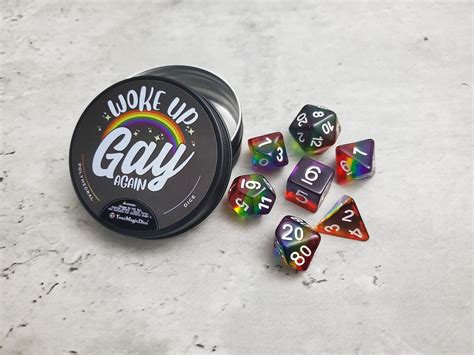 Wake Up Gay Again Dice Set D D Dice Dungeons And Dragons