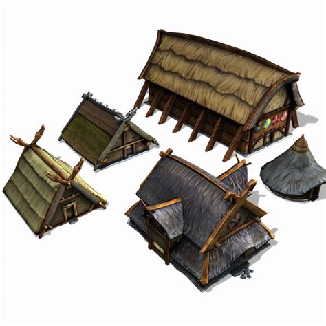 Viking Building Pack 3d Model Vikings 3d Model Low Poly 3d Models