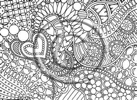 Printable Download Coloring Page Hand Drawn Zentangle Inspired Abstract Zendoodle Doodle 2 20