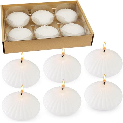 White Floating Candles 3 Inch Stripe Float Candles Large Water Candles For