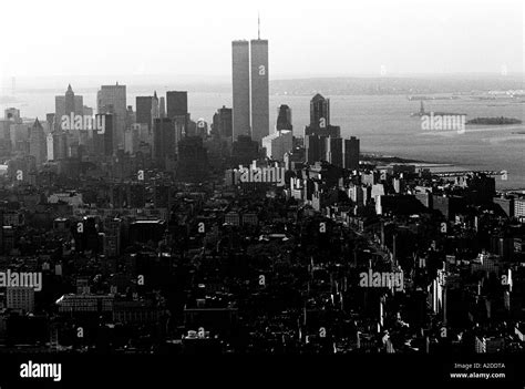Manhattan And Twin Towers Stock Photo Alamy