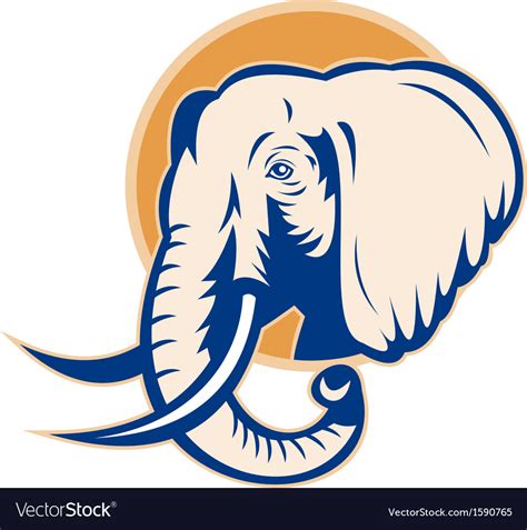 African bull elephant head Royalty Free Vector Image