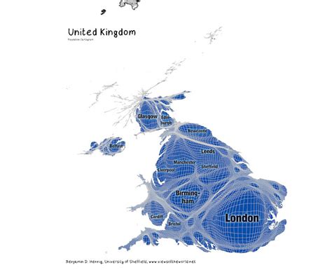 United Kingdom Population Distribution Map R MapPorn