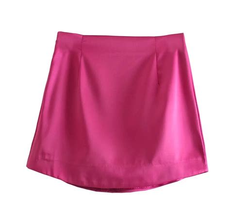 Hot Pink Satin Silk Barbie Mini Skirt On Carousell