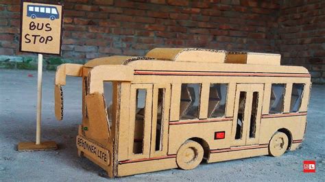 How To Make Toy Bus Folding Door Amazing Cardboard Car Youtube