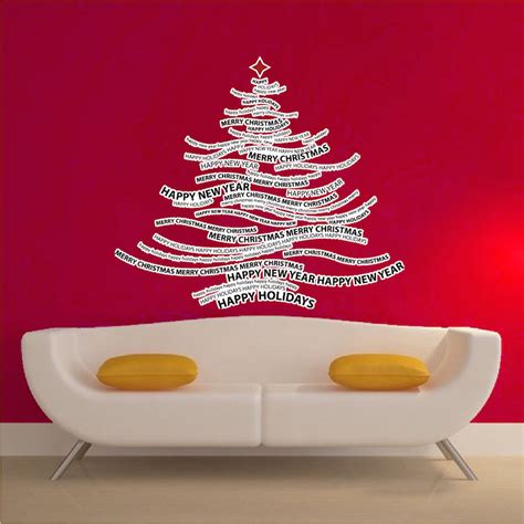 Christmas Tree Text Wall Decal - Holiday Wall and Windoe Decals ...