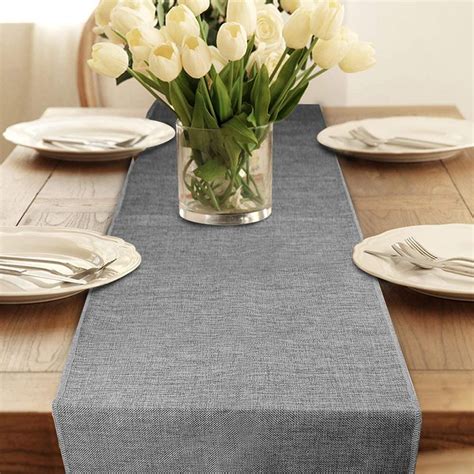 Amazon Table Runner Gray Burlap Table Runners With Tassel Table