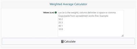 Weighted Average Calculator - TechnicalKingdom