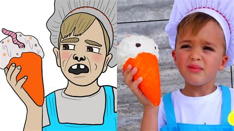 Niki And Mom Pretend Play Selling Ice Cream Funny Drawing Meme L Vlad