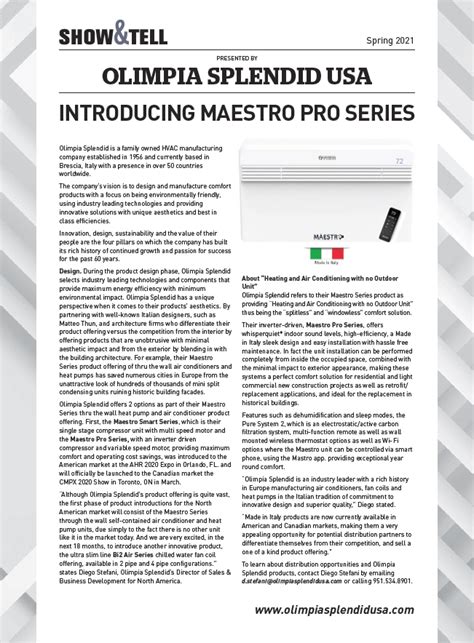 Maestro Pro Series HPAC MagazineHPAC Magazine