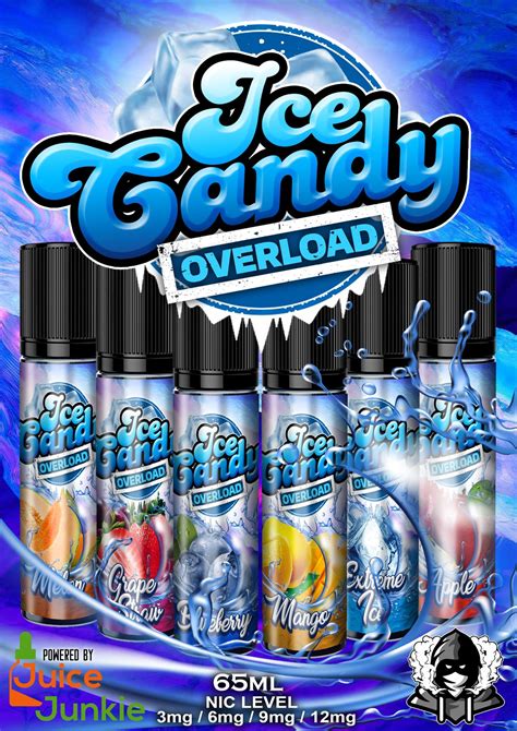 Ice Candy Overload 65ml Vape Juice 3mg E Liquid Vaping Low Strength