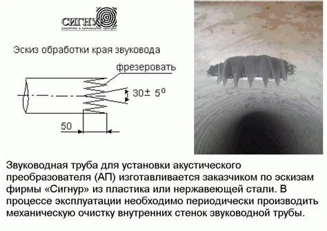 Звуководная труба для установки акустического преобразователя (АП)