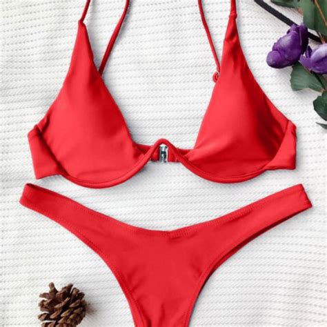 Red Bikini Worn A Few Times But Too Big For Me Would Depop
