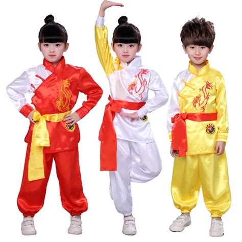 Традиционная китайская одежда для мужчин, детская Униформа с вышивкой ...