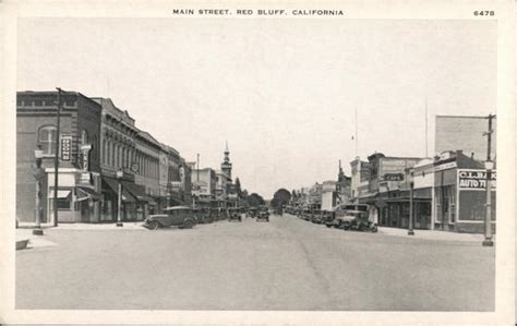 main street red bluff ca postcard